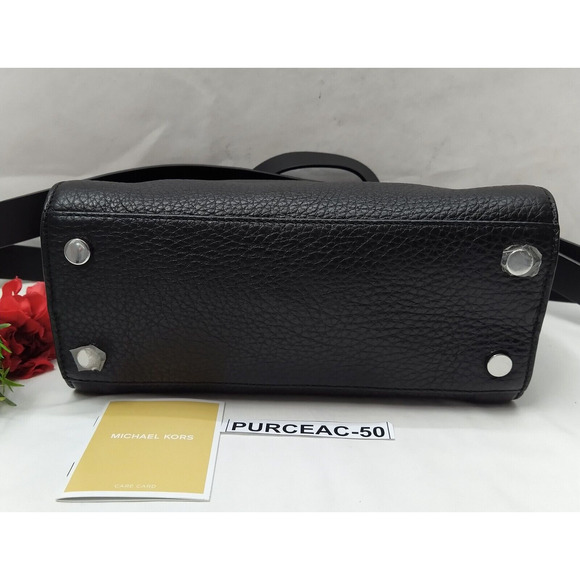 Michael Kors Ingrid Black Pebbled Leather Crossbody Shoulder Bag -NWT $298 - Picture 9 of 16